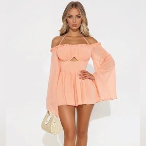 Dreaming Of Sunny Days Romper - Coral